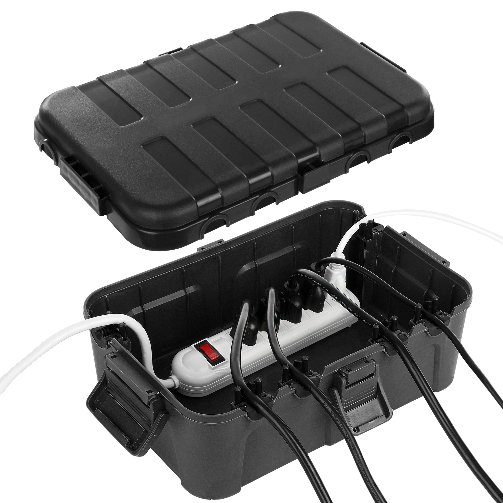 Outdoor Power Strip With Cover - Large Outdoor Electrical Box, Extension Cord