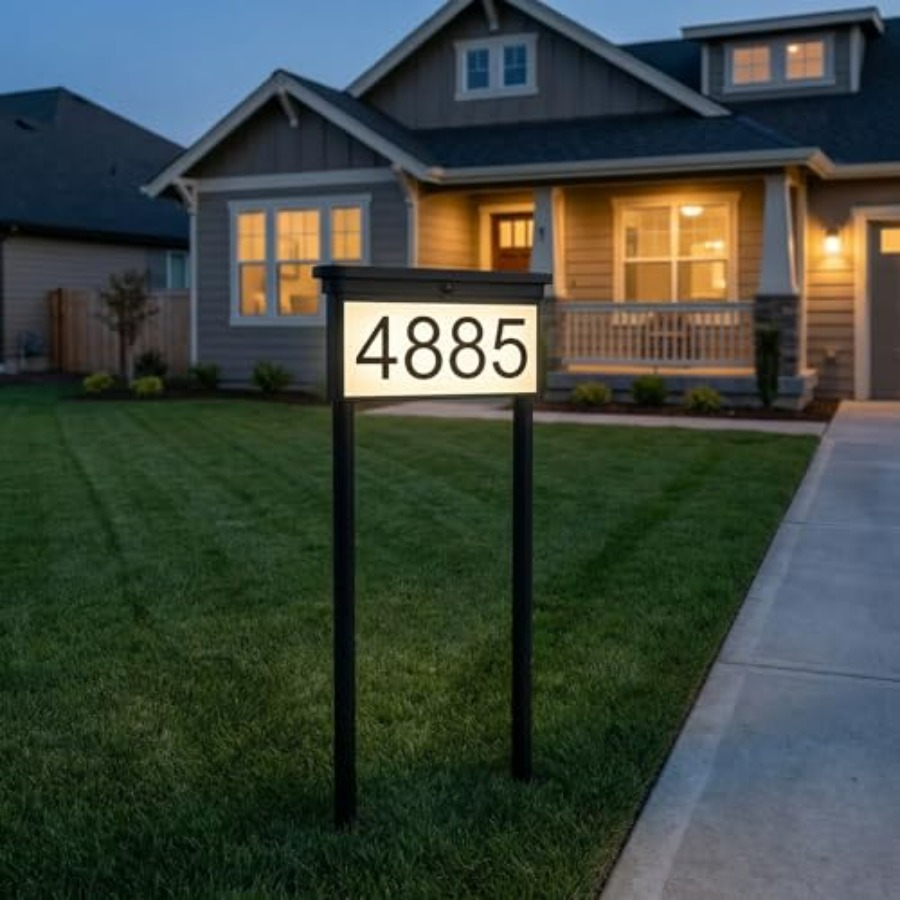 Outdoor Power Number - Solar House Numbers For Outside with