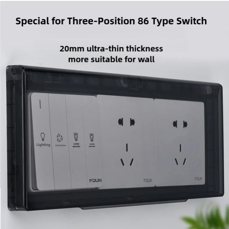 Outdoor Power Strip With Cover - 1PC 86 Type Three Socket Protector