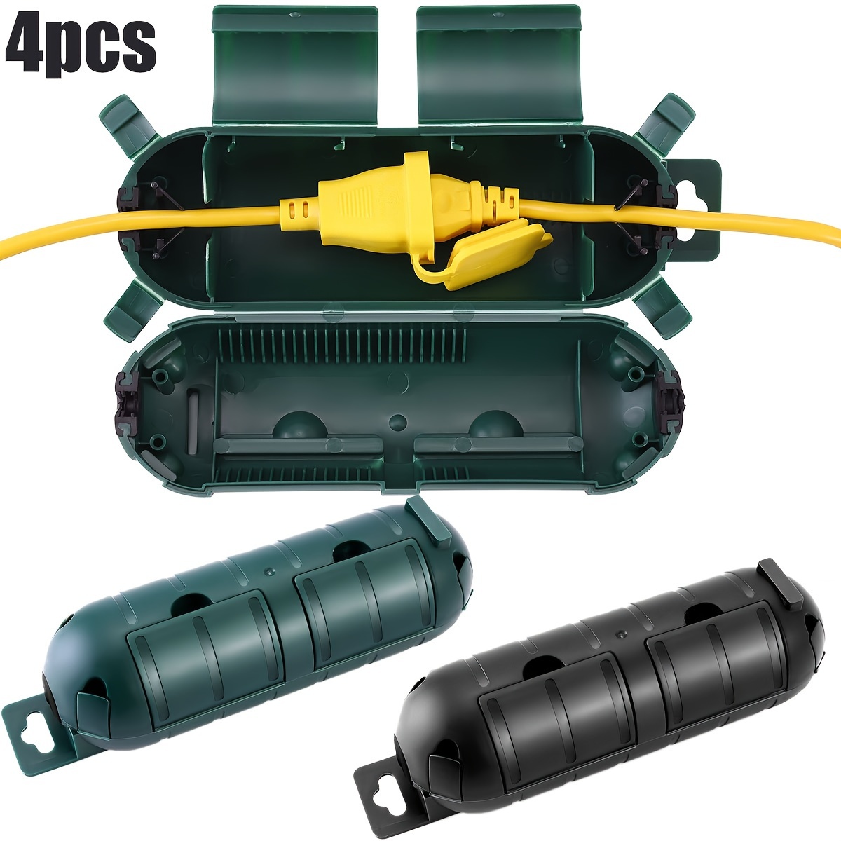Outdoor Power Strip With Cover - 4pcs Outdoor Extension Cord Safety Cover