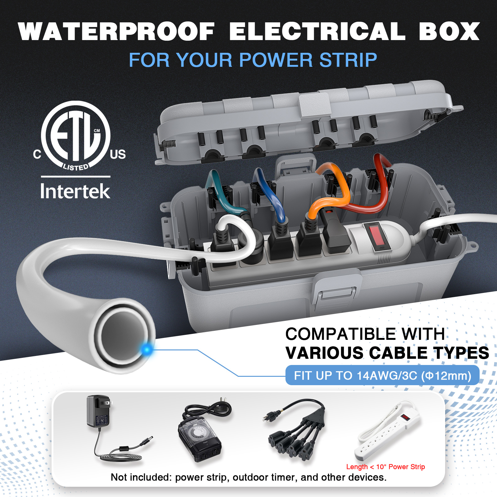 Waterproof Outdoor Electrical  - Outdoor Power Strip With Cover 리뷰 및 가격
