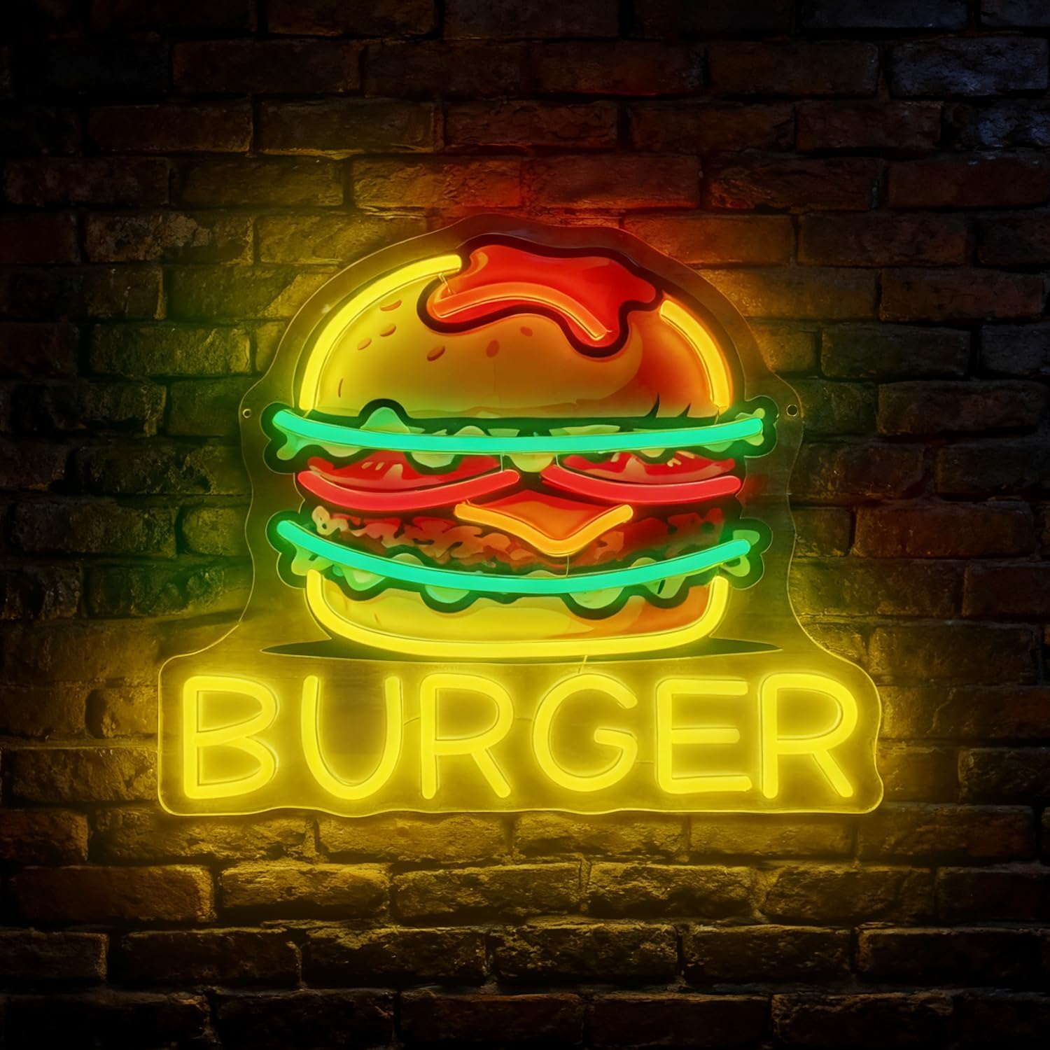 Burger Neon Sign, LED Hamburge - Outdoor Kitchen Power 리뷰 및 가격
