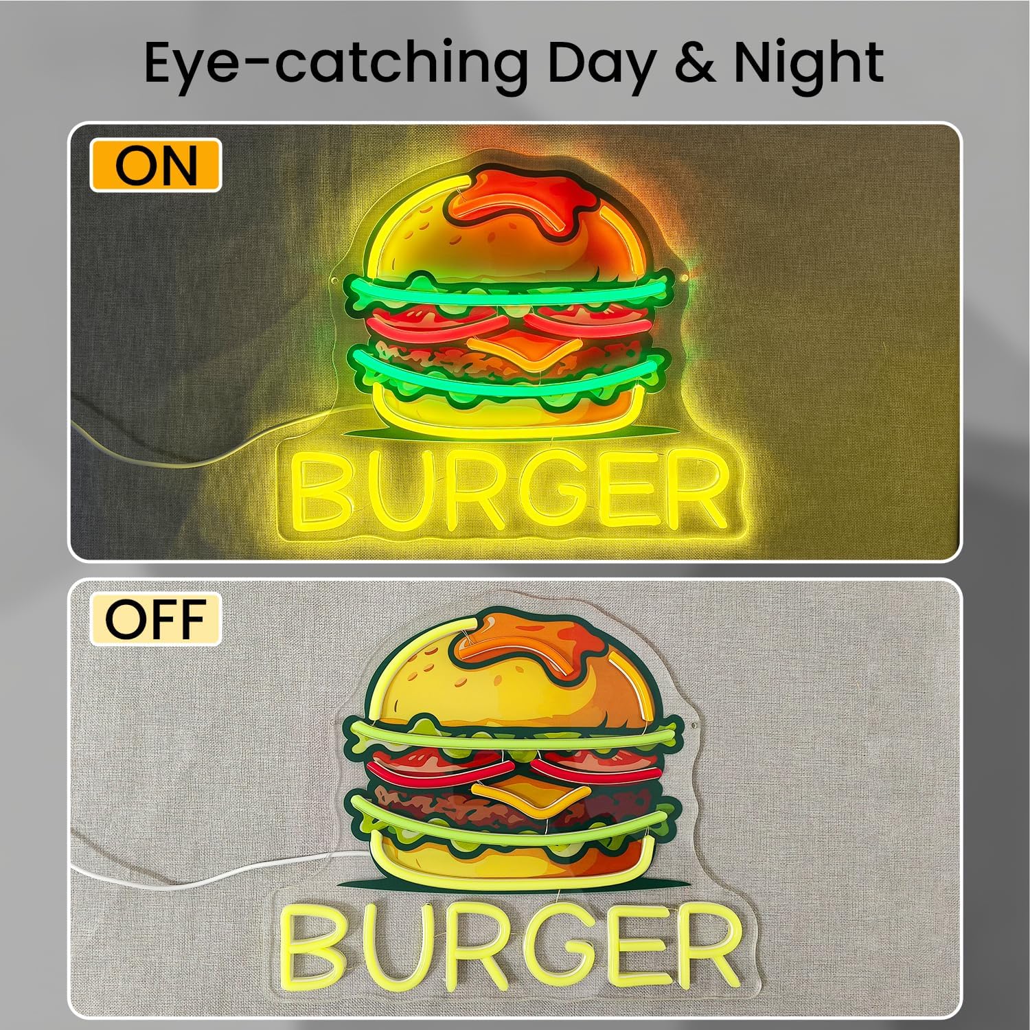 Burger Neon Sign, LED Hamburge - Outdoor Kitchen Power 리뷰 및 가격