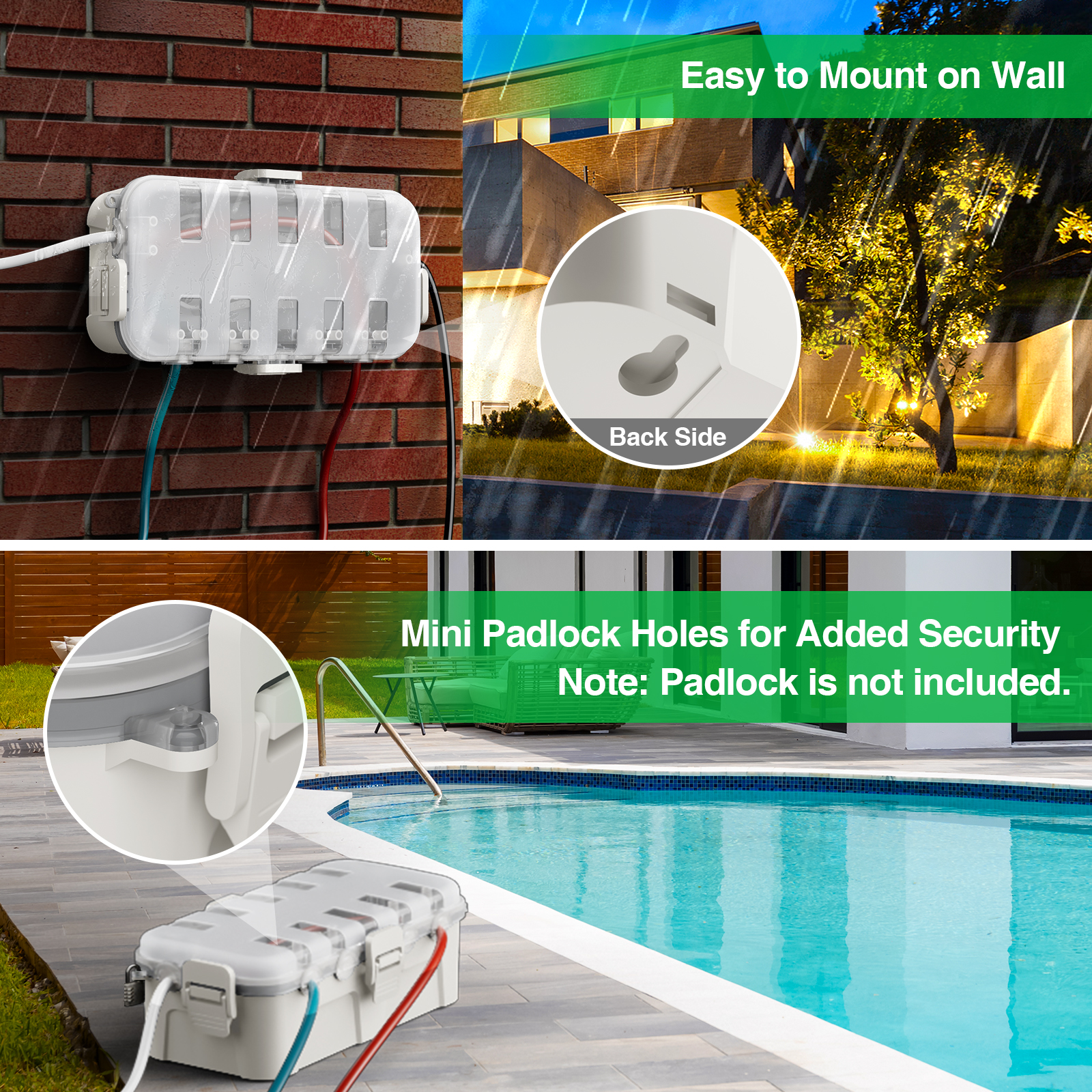 Waterproof Outdoor Electrical  - Outdoor Power Strip With Cover 리뷰 및 가격