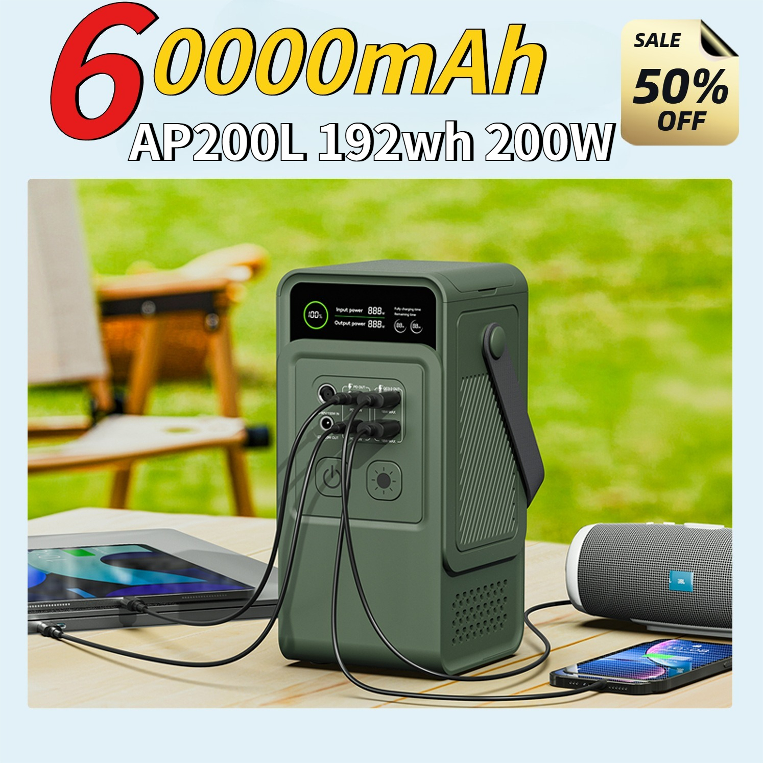 60000mAh 200W 192Wh Camping Po - Outdoor Powerwall 리뷰 및 가격