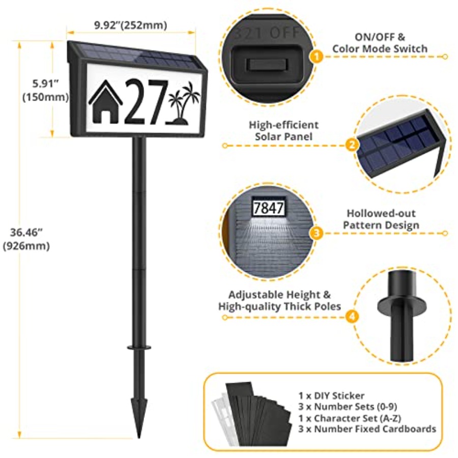 Pack Solar Powered Address Sig - Outdoor Power Number 리뷰 및 가격