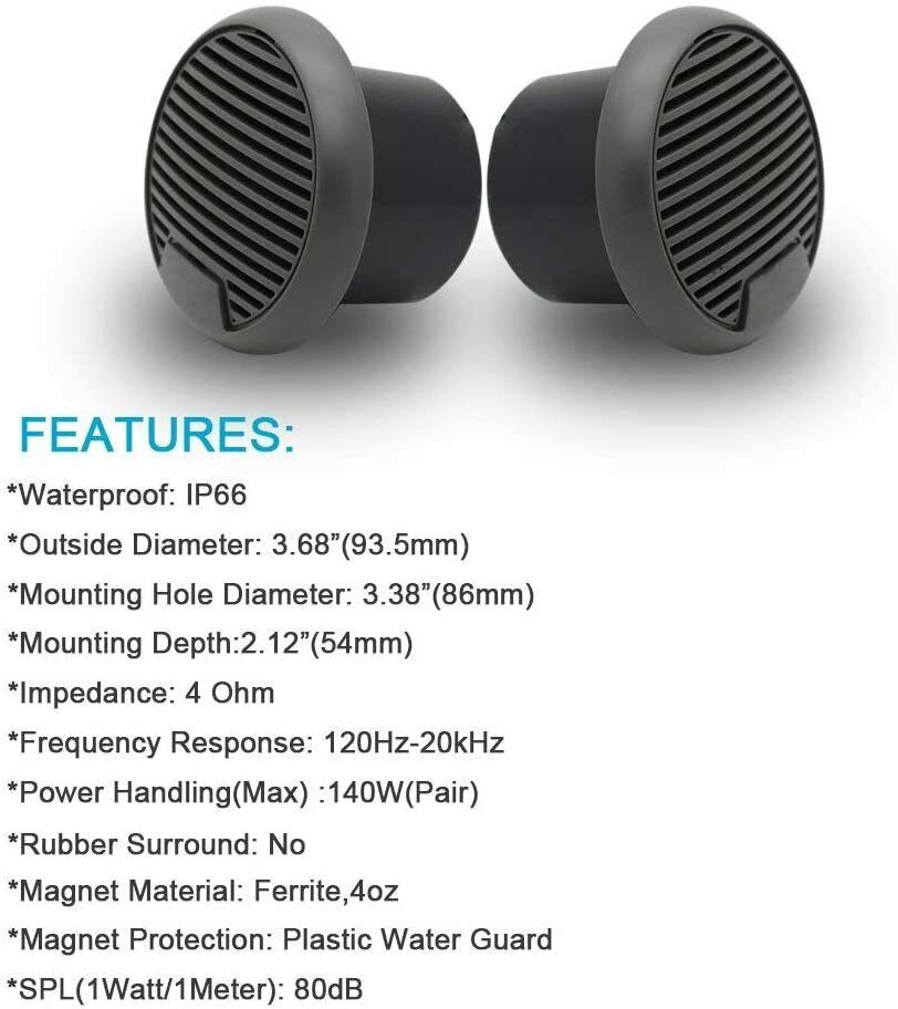 Herdio 2PCS 3'' Bluetooth Mari - Outdoor Power For Hot Tub 리뷰 및 가격