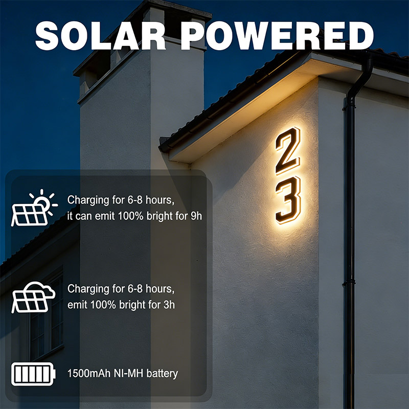 Solar Powered House Number Sig - Outdoor Power Number 리뷰 및 가격