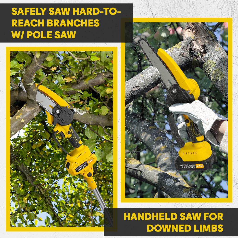 2 in 1 Cordless Pole Saw & Min - Electric Chainsaw Battery 리뷰 및 가격
