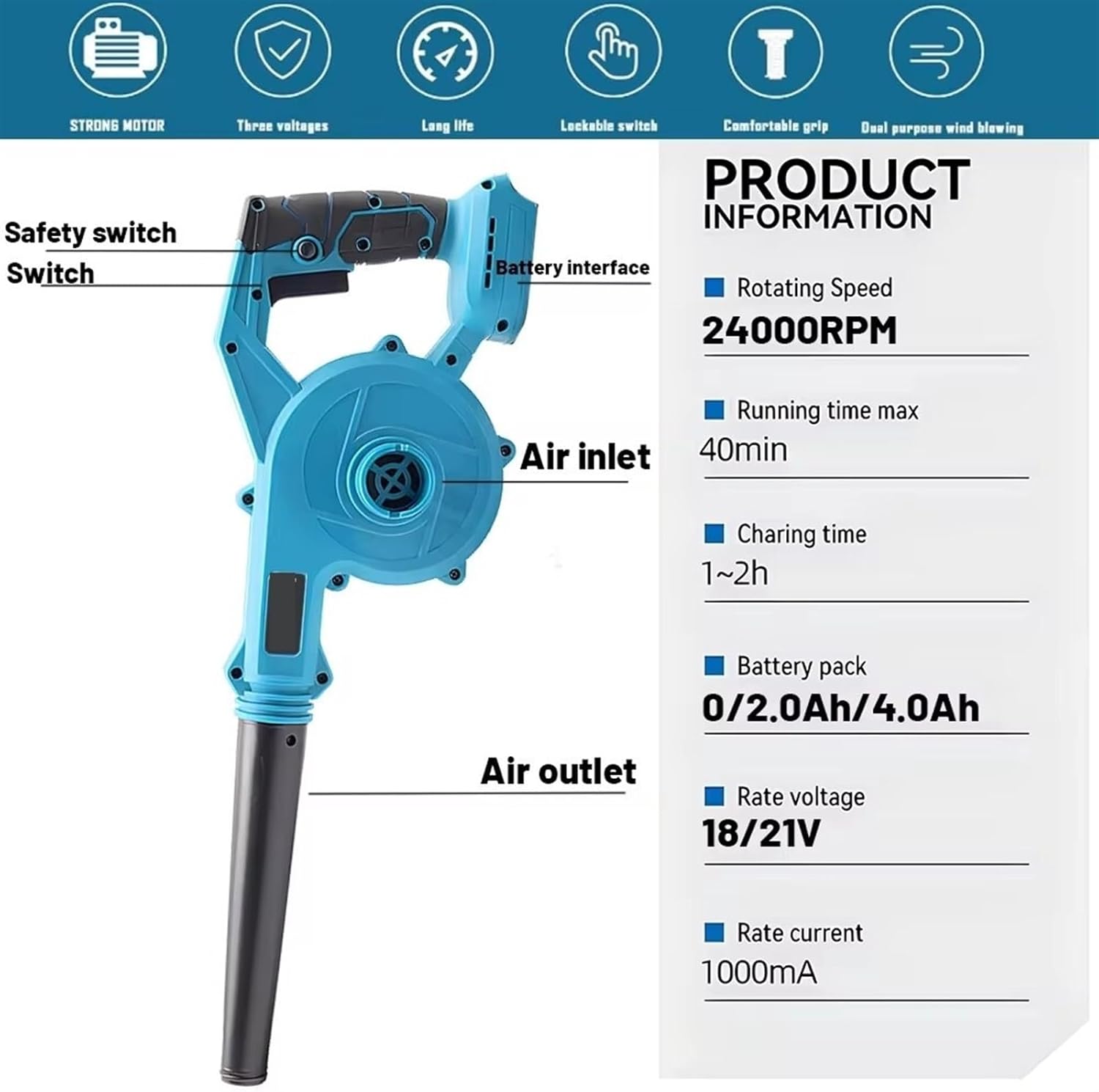 For Makita 18V Li-Ion Battery  - Leaf Blower Cordless 리뷰 및 가격
