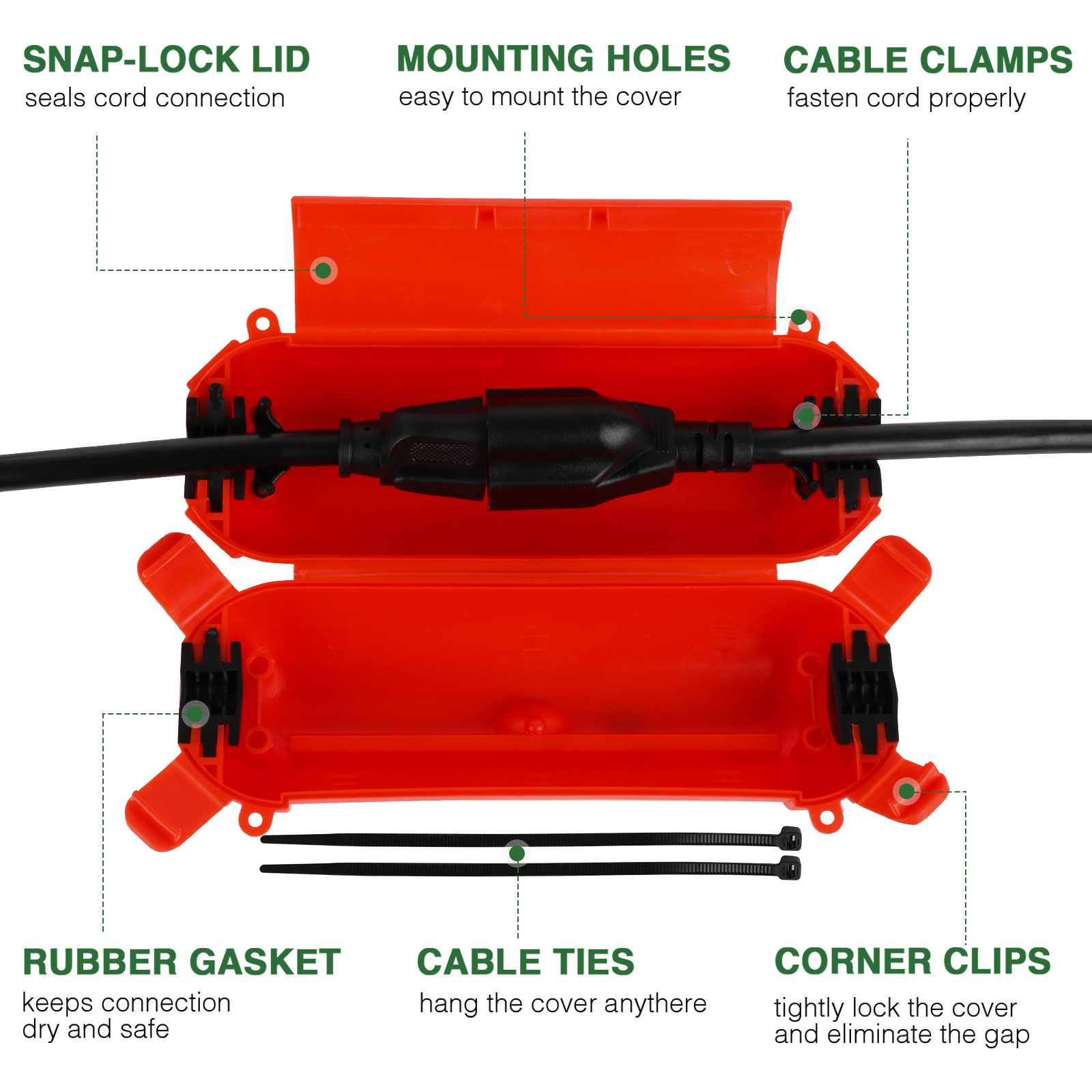 Waterproof Extension Cords Box - Outdoor Power Strip With Cover 리뷰 및 가격