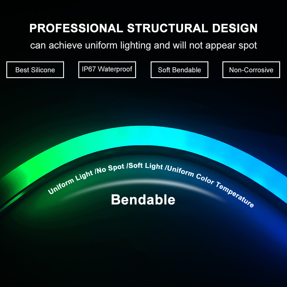 0.5m-5m Black LED Neon Diffuse - Outdoor Power Lead Cover 리뷰 및 가격