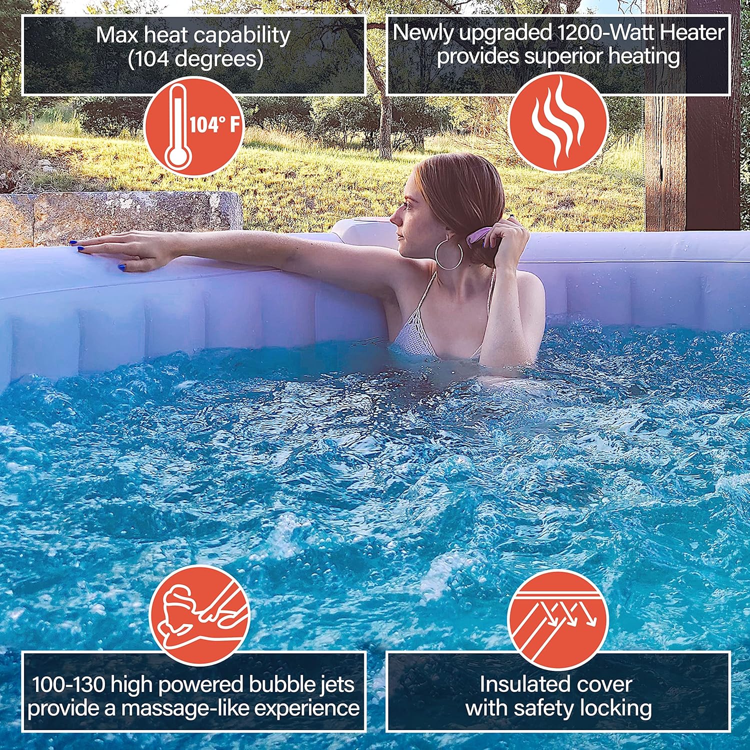 6-Person 265-Gallon Inflatable - Outdoor Power For Hot Tub 리뷰 및 가격