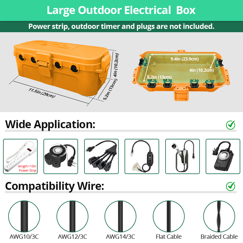 Outdoor Waterproof Cable Box ( - Outdoor Power Strip With Cover 리뷰 및 가격