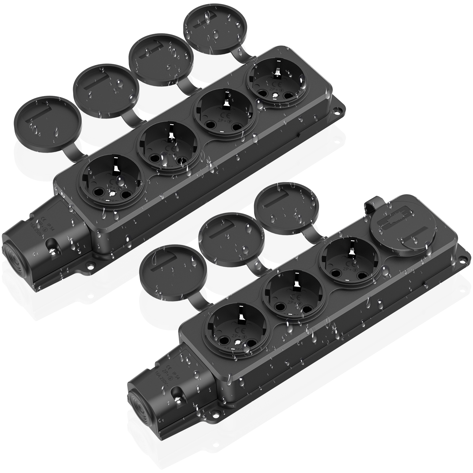 2pcs EU Outdoor Socket Waterpr - Outdoor Power Strip With Cover 리뷰 및 가격