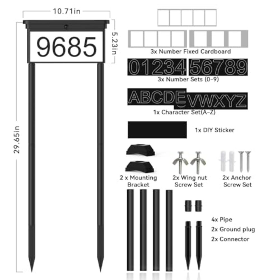 Solar House Numbers For Outsid - Outdoor Power Number 리뷰 및 가격
