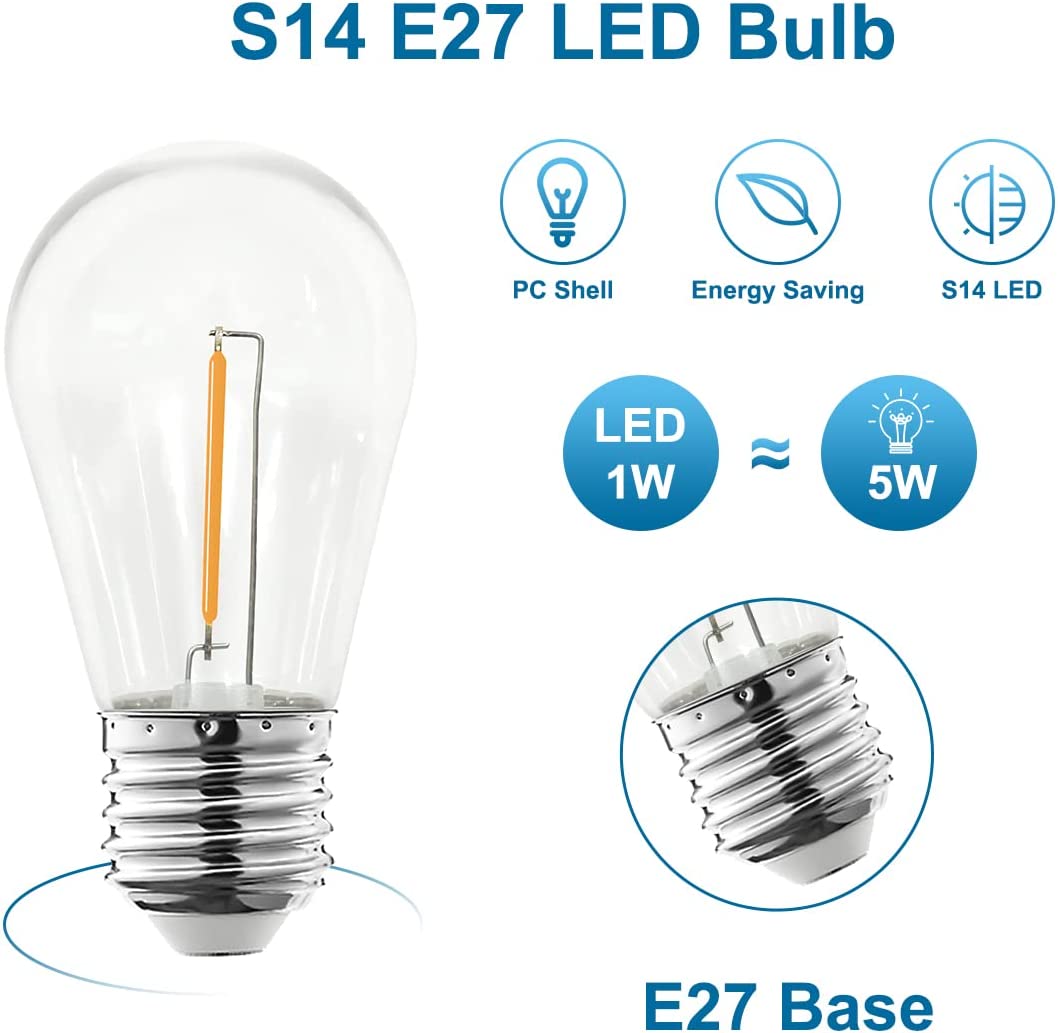 10pack S14 Dimmable Filament B - Outdoor Power Lead Cover 리뷰 및 가격