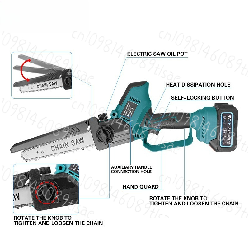 8-Inch Cordless Chainsaw, Lith - Electric Chainsaw Battery 리뷰 및 가격