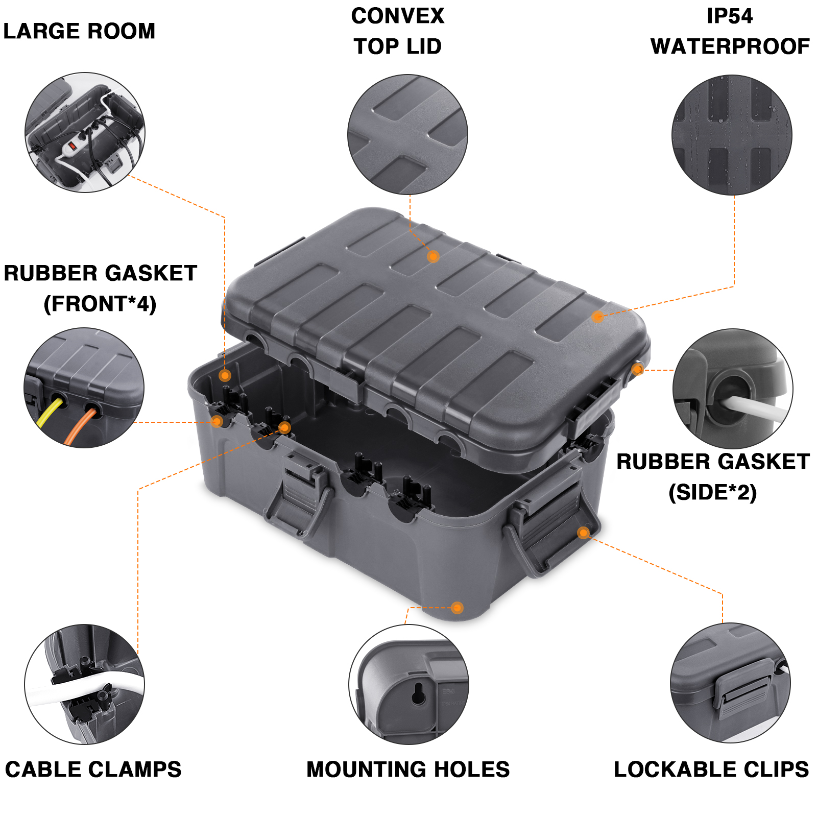 IP54 Large Outdoor Electrical  - Outdoor Power Strip With Cover 리뷰 및 가격