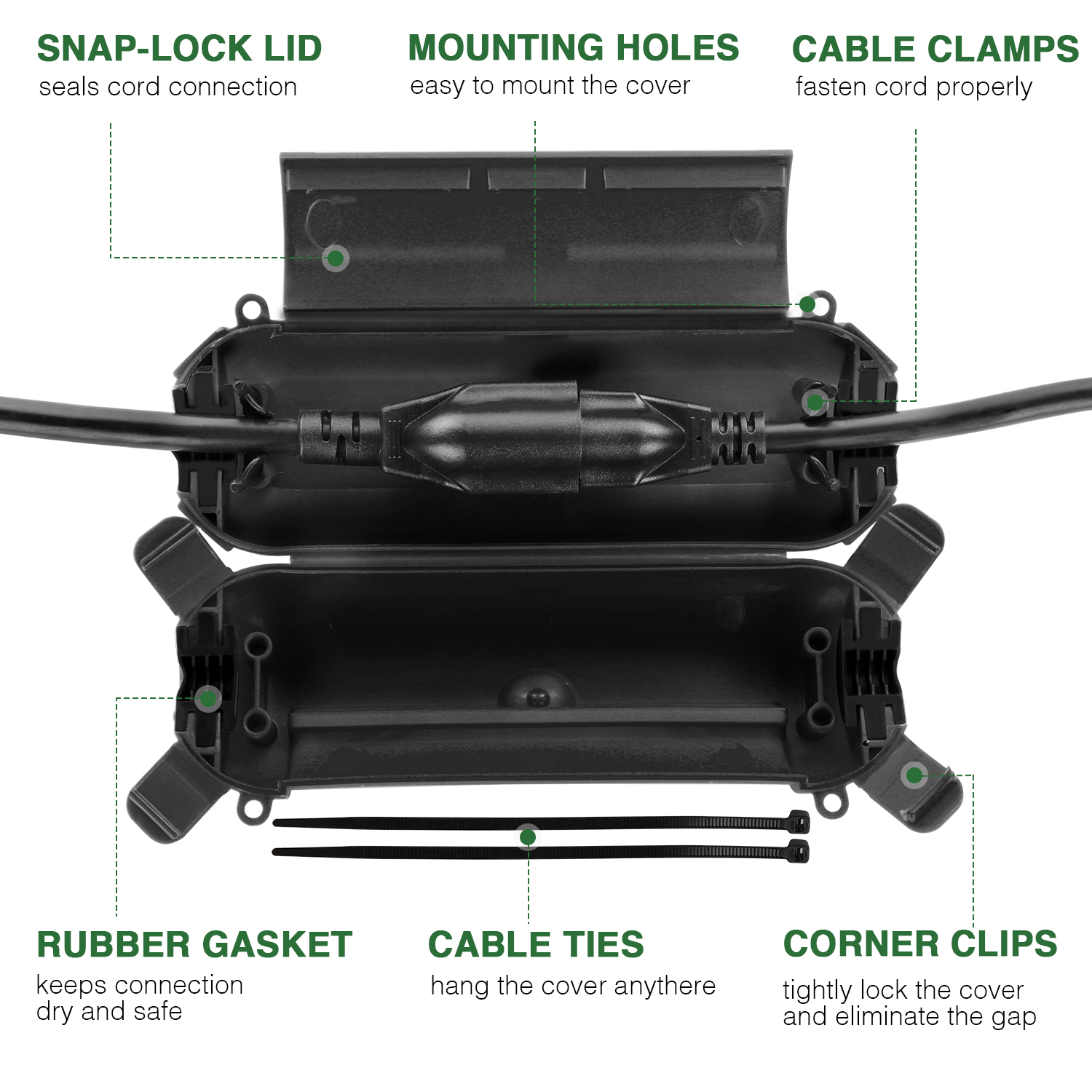 2Pcs Outdoor Electrical Boxes  - Outdoor Power Strip With Cover 리뷰 및 가격