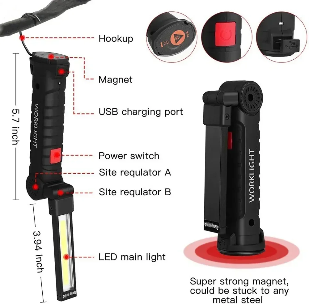 LED COB Flashlight USB Recharg - Outdoor Power Usb 리뷰 및 가격
