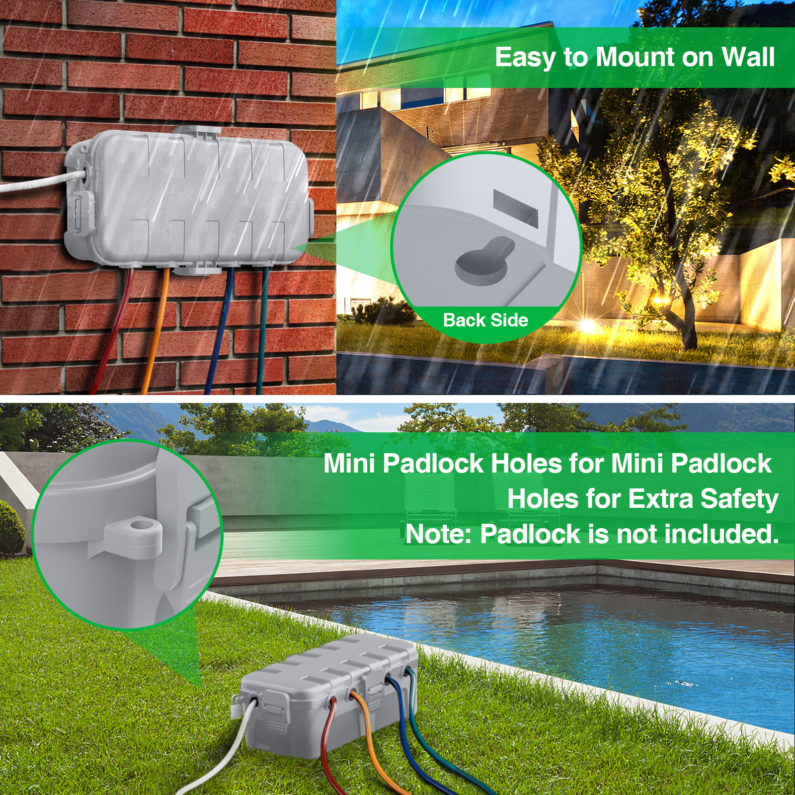 IP54 Waterproof Extension Cord - Outdoor Power Strip With Cover 리뷰 및 가격