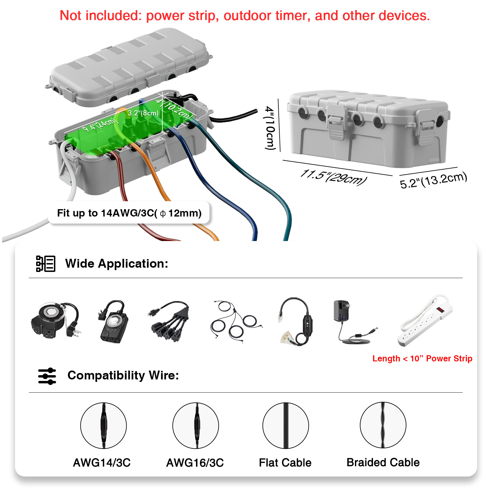 IP54 Waterproof Extension Cord - Outdoor Power Strip With Cover 리뷰 및 가격