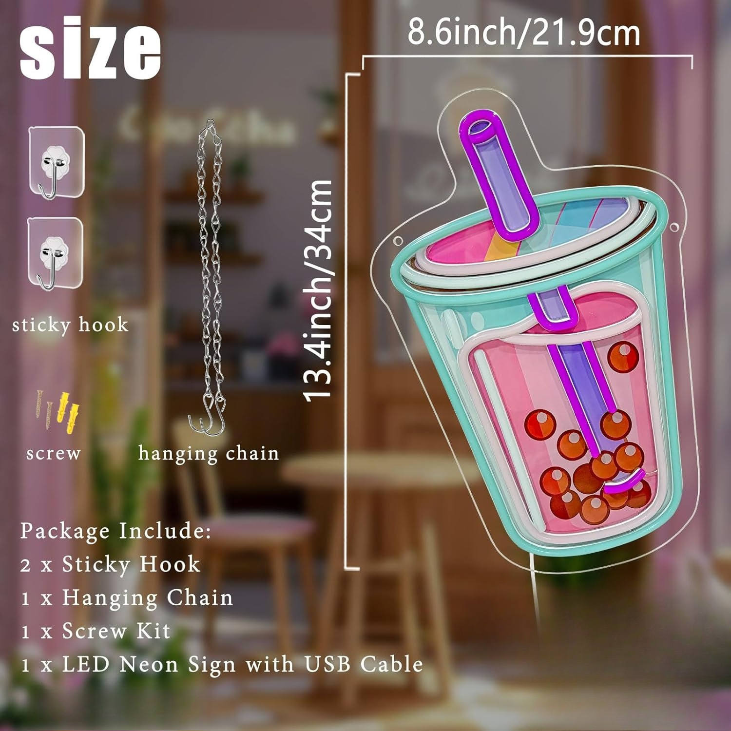 Bubble Tea Neon Sign USB Power - Outdoor Kitchen Power 리뷰 및 가격